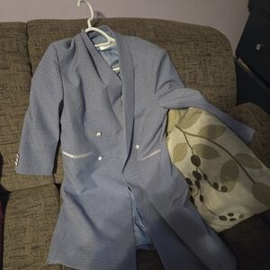 Dress coat hand made light blue
